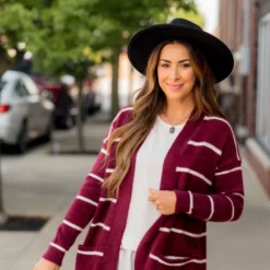 Striped Fuzzy Cardigan -Women's Clothing Store BB 3865 279565bc 4e5a 411f aff3 cd76a9783ea6 870448