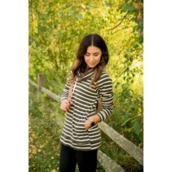 Striped Cowl Neck Sweatshirt Tunic -Women's Clothing Store BB 3878 f54692aa a9e7 40bb aa37 726f09239074