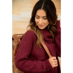 Chunky Knit Cowl Neck Tunic 15 Chunky Knit Cowl Neck Tunic -Women's Clothing Store BB 3905