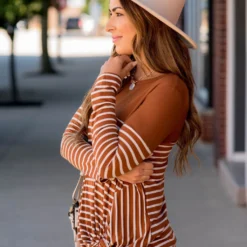 Striped Thermal Top Side Knot Tee 32 Striped Thermal Top Side Knot Tee -Women's Clothing Store BB 3909 24b4b97c 6e20 431d 9580 335464095929 791881