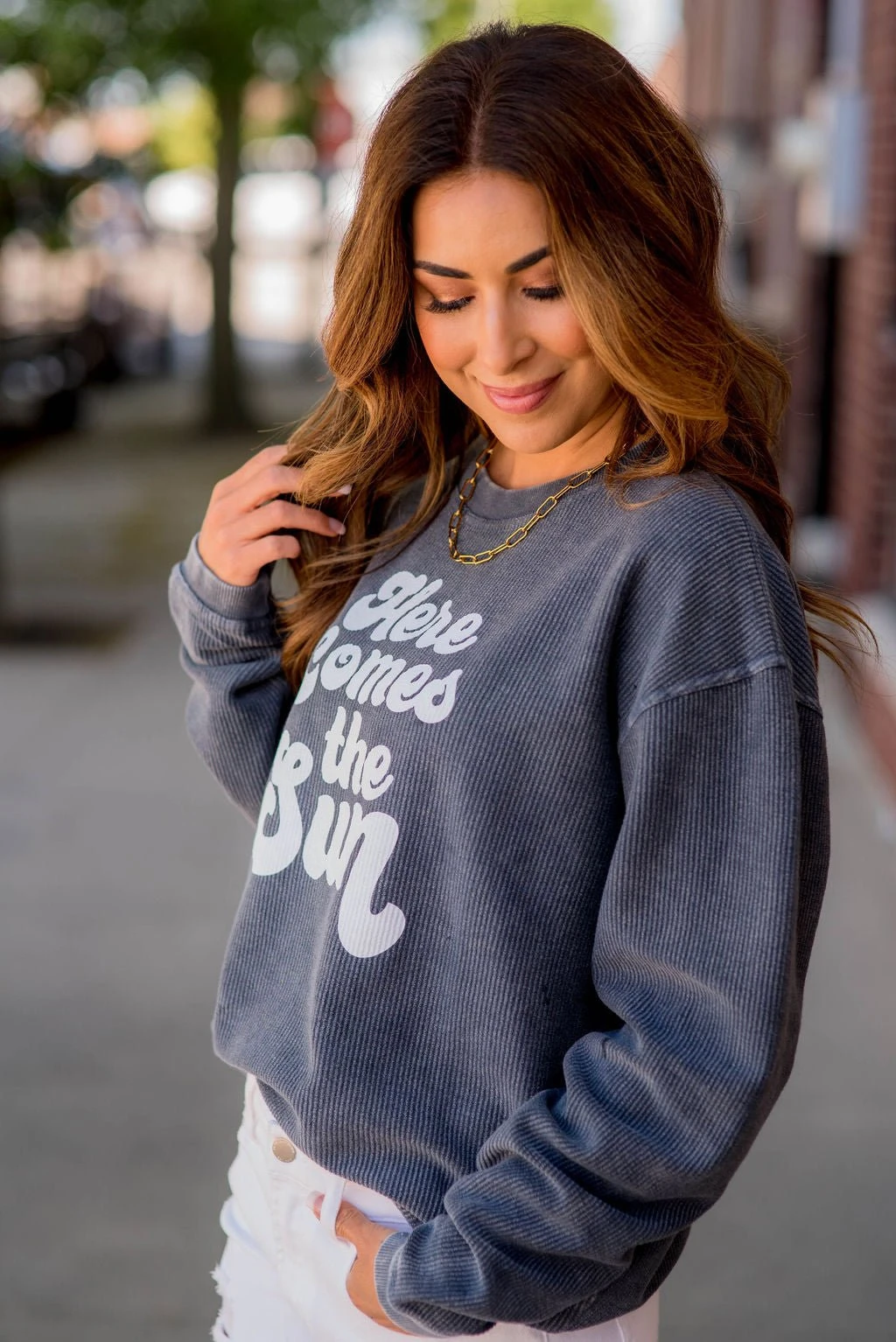 Here Comes The Sun Ribbed Graphic Crewneck 11 Here Comes The Sun Ribbed Graphic Crewneck - Image 11