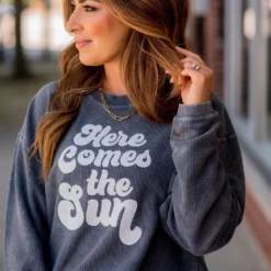Here Comes The Sun Ribbed Graphic Crewneck 30 Here Comes The Sun Ribbed Graphic Crewneck -Women's Clothing Store BB 3913 be482a26 be90 41e5 91da a9c0ee46257d 946054