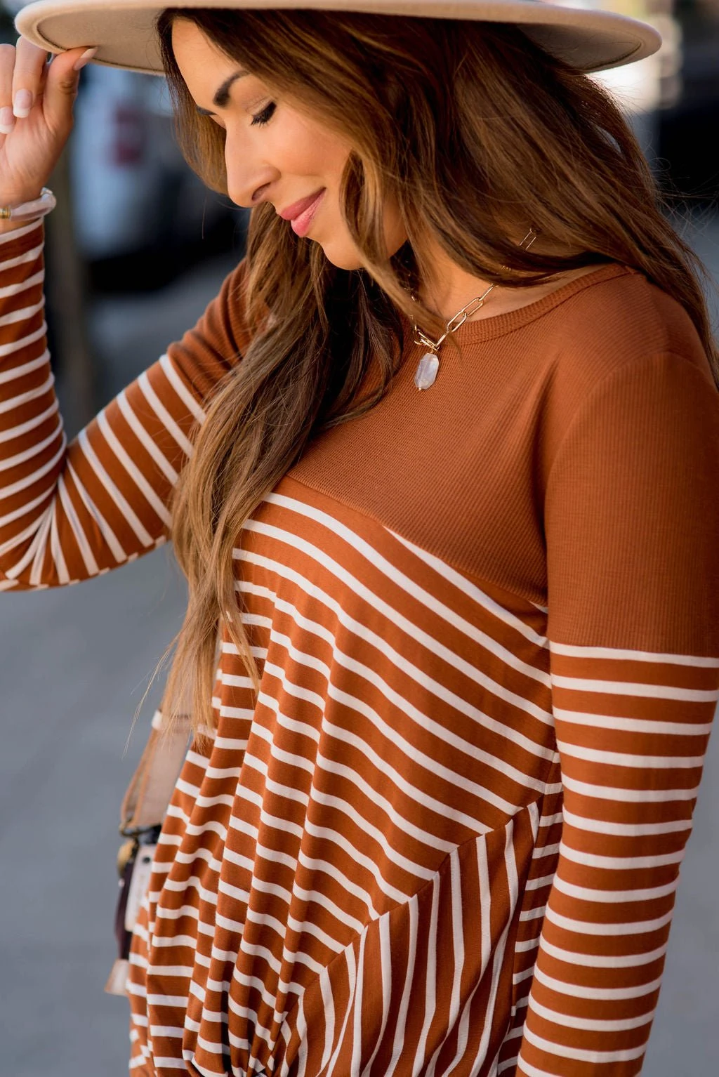 Striped Thermal Top Side Knot Tee 14 Striped Thermal Top Side Knot Tee - Image 14