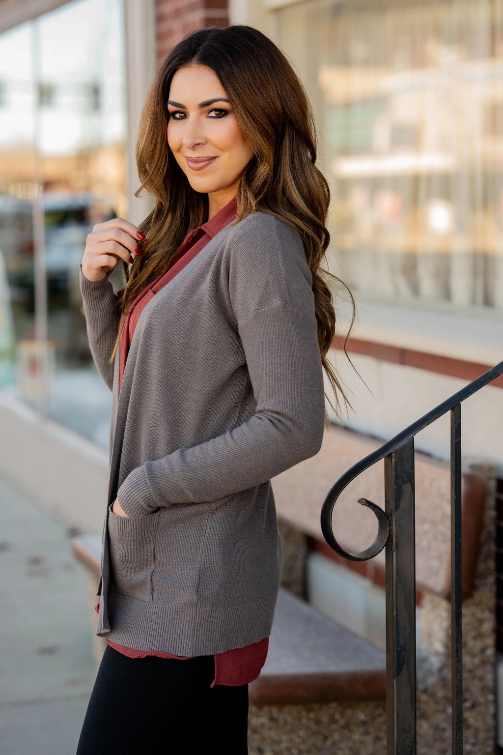 Lightweight Waffled Pocket Cardigan 14 Lightweight Waffled Pocket Cardigan - Image 14