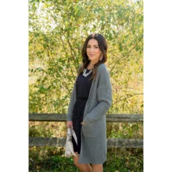 Knit Boyfriend Tunic Cardigan -Women's Clothing Store BB 3933 1 902762