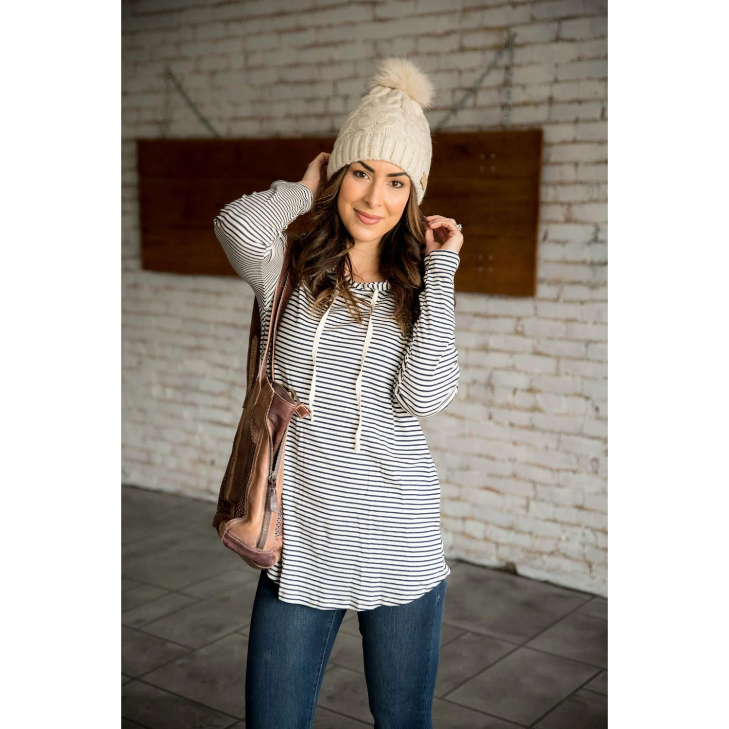 Striped Basic Hoodie 4 Striped Basic Hoodie - Image 4