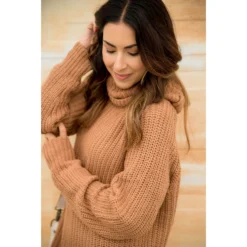 Chunky Knit Cowl Neck Tunic 17 Chunky Knit Cowl Neck Tunic -Women's Clothing Store BB 3940