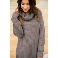 Chunky Knit Cowl Neck Tunic 21 Chunky Knit Cowl Neck Tunic -Women's Clothing Store BB 3976