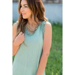 Mini Dots Ruffle Trim V Tank -Women's Clothing Store BB 3989 4bdb7f10 34d6 42e2 a37c 6ca160c92ab2