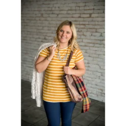 Heavy Striped Short Sleeve Tee -Women's Clothing Store BB 3997 cde04957 60bb 4141 8e26 5b00ba65d4f0