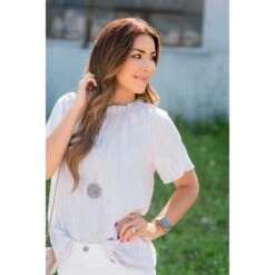 Vertical Striped Cinch Neck Blouse 14 Vertical Striped Cinch Neck Blouse -Women's Clothing Store BB 4001 1e0d7598 988c 4d15 ae71 44a1bbc337a1