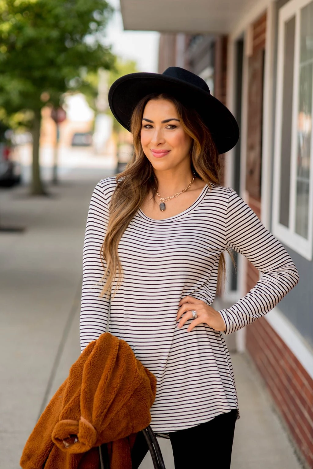 Thin Single Stripe Long Sleeve Tee 1 Thin Single Stripe Long Sleeve Tee