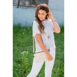 Vertical Striped Cinch Neck Blouse 16 Vertical Striped Cinch Neck Blouse -Women's Clothing Store BB 4005