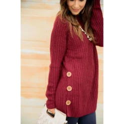 Side Button Sweater -Women's Clothing Store BB 4007 937f18b0 4737 4816 ade1 5b8702fa1c69 368057
