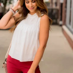 Pleated Bib Cinched Neck Tank -Women's Clothing Store BB 4023 532b03c3 d497 43f5 b5c8 4b3ba7651e8e 980176