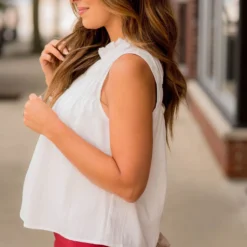 Pleated Bib Cinched Neck Tank -Women's Clothing Store BB 4026 9fe63ba5 383c 4970 a6da aa8ae0c6fb41 843827