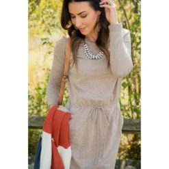 Pocket Drawstring Sweatshirt Dress -Women's Clothing Store BB 4031 decdbe97 7c7f 4fb1 a8df 5b9eb600cbbb