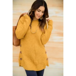 Side Button Sweater -Women's Clothing Store BB 4038 361aa53a 1687 4e3a a5e9 79a74bed5383