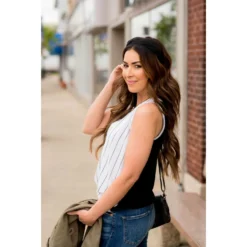 Thin Striped Front Tank -Women's Clothing Store BB 4040 af4046b8 d205 4247 8692 dc08eb02e894