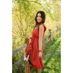 Ruffle Sleeve Tie Dress -Women's Clothing Store BB 4043 200755c1 2bac 4365 a113 1be85e2bd56b