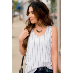 Thin Striped Front Tank -Women's Clothing Store BB 4043 f818aa81 5751 4ad7 b64e c0ec8f2aec7f