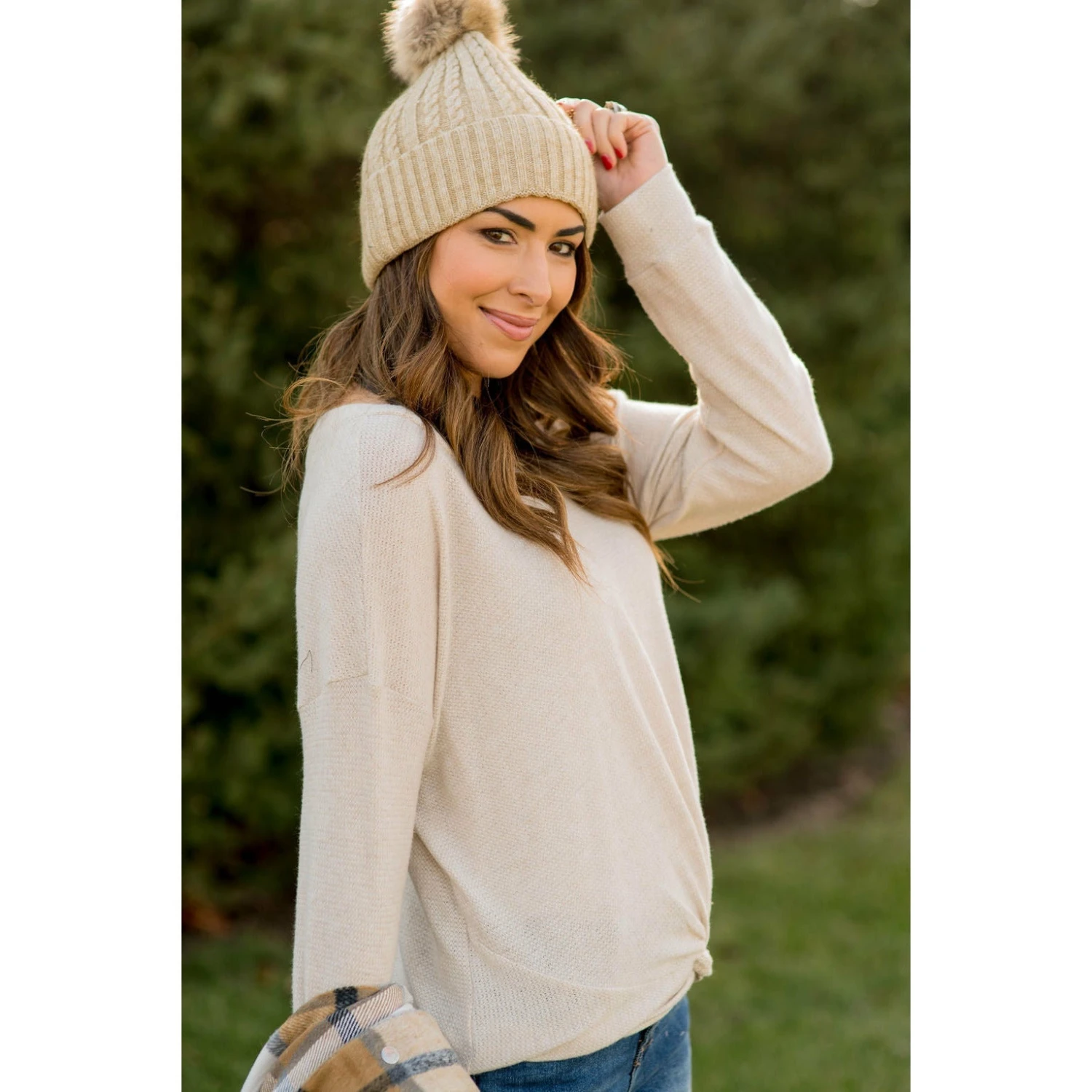 Thermal Tie Front Long Sleeve Tee 5 Thermal Tie Front Long Sleeve Tee - Image 5