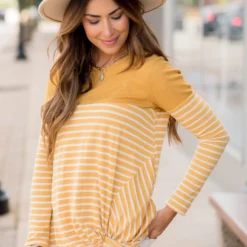 Striped Thermal Top Side Knot Tee 37 Striped Thermal Top Side Knot Tee -Women's Clothing Store BB 4060 4538a232 1331 4cb3 a778 dc7c5e67b410 283484