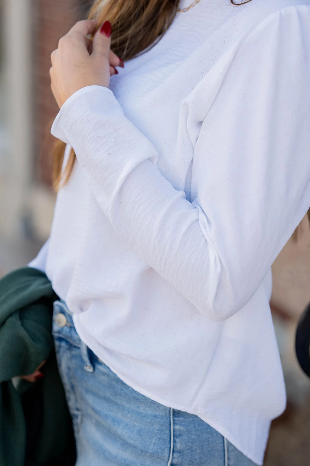 Stitched Dots Gathered Shoulder Blouse 13 Stitched Dots Gathered Shoulder Blouse - Image 13