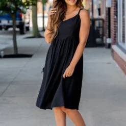 Thin Strapped V Midi Dress -Women's Clothing Store BB 4080 f7775d15 e2c9 4e07 a442 b42e64719de9 304858