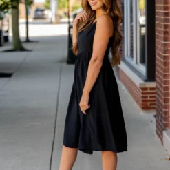 Thin Strapped V Midi Dress -Women's Clothing Store BB 4093 a03ff0cf a41f 460d 9e12 64044d5419ac 589747