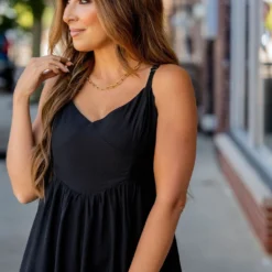 Thin Strapped V Midi Dress -Women's Clothing Store BB 4100 e3450fd1 e026 46d4 9211 a17b98d22d54 642775