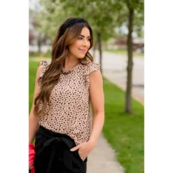 Safari Flutter Trim Blouse -Women's Clothing Store BB 4118 6dbb3110 76fb 493c a0a8 3b1f1bc271e1