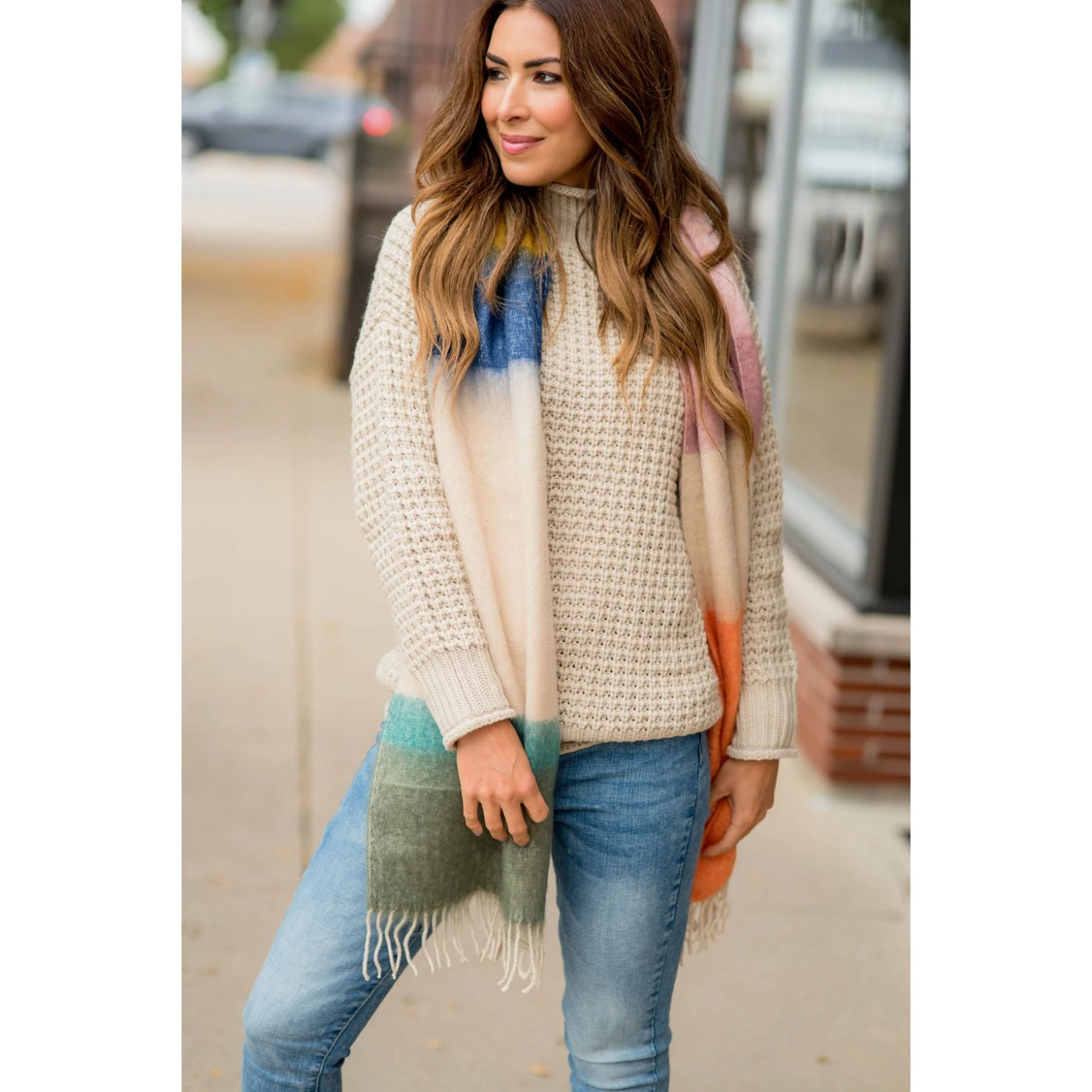 Vibrant Block Dipped Scarf 6 Vibrant Block Dipped Scarf - Image 6