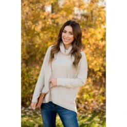 Everyday Raw Cut Rib Sleeved Poncho Sweater