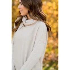 Everyday Raw Cut Rib Sleeved Poncho Sweater -Women's Clothing Store BB 4164 a3207624 e152 4f7b a48c c48aff399462