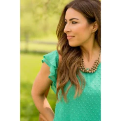 Textured Dot Short Flutter Sleeve Blouse 25 Textured Dot Short Flutter Sleeve Blouse -Women's Clothing Store BB 4191 bb72ed34 4b4a 474e b574 49e084527441