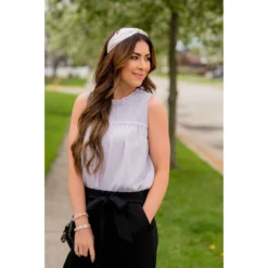 Smocked Top Textured Tank -Women's Clothing Store BB 4195 dd297229 a54c 4733 9ed5 ac55cedce33d