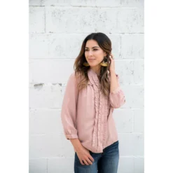 Ruffled Up 3/4 Sleeve Blouse -Women's Clothing Store BB 4210 64356a0e f204 4781 91f0 496e87bc8b34