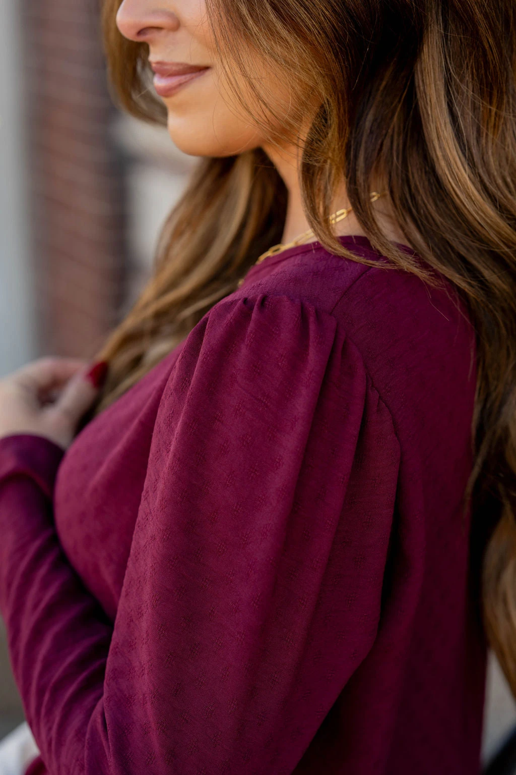 Stitched Dots Gathered Shoulder Blouse 15 Stitched Dots Gathered Shoulder Blouse - Image 15