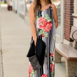 Floral Striped Tank Maxi