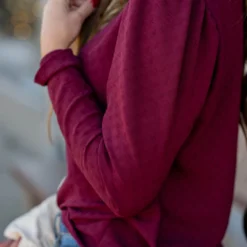 Stitched Dots Gathered Shoulder Blouse 35 Stitched Dots Gathered Shoulder Blouse -Women's Clothing Store BB 4215