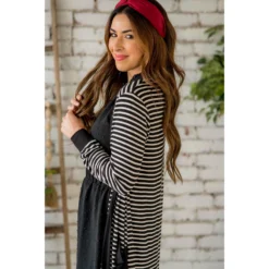 Thin Striped Solid Accent Tunic Cardigan -Women's Clothing Store BB 4223 e1b713bf 8a12 44e1 9a33 e33bd4cba437