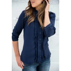 Ruffled Up 3/4 Sleeve Blouse -Women's Clothing Store BB 4232
