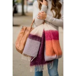 Vibrant Block Dipped Scarf 23 Vibrant Block Dipped Scarf -Women's Clothing Store BB 4247