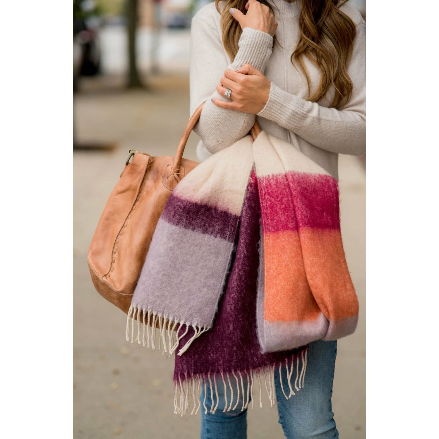 Vibrant Block Dipped Scarf 4 Vibrant Block Dipped Scarf - Image 4