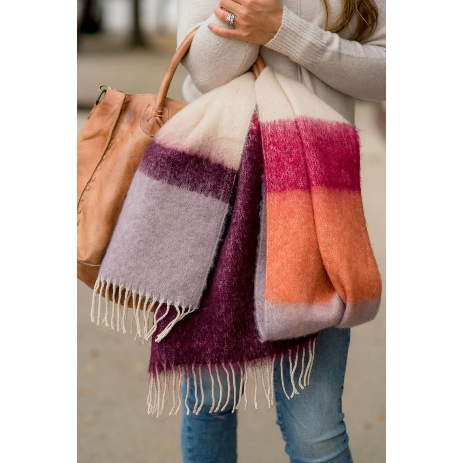 Vibrant Block Dipped Scarf 9 Vibrant Block Dipped Scarf - Image 9