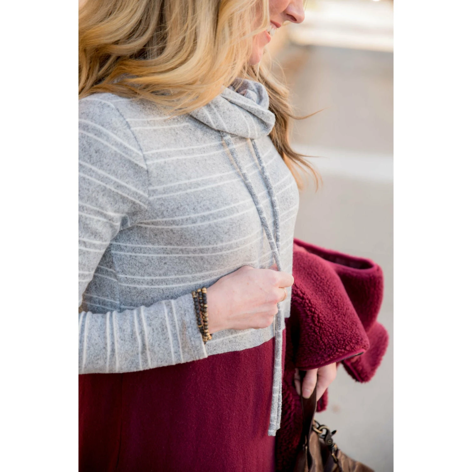 Striped Top Solid Bottom Cowl Neck 10 Striped Top Solid Bottom Cowl Neck - Image 10