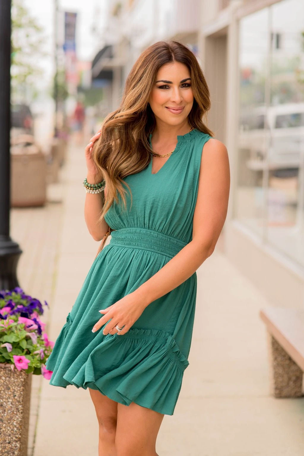 Textured Ruffle Accented Tank Dress 3 Textured Ruffle Accented Tank Dress - Image 3