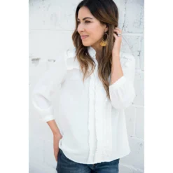 Ruffled Up 3/4 Sleeve Blouse -Women's Clothing Store BB 4274 d60f0536 eb39 46d4 926e da10069db700