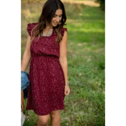 Speckled V-Neck Dress -Women's Clothing Store BB 4307 1